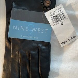 Nine West Men's Black Leather Gloves